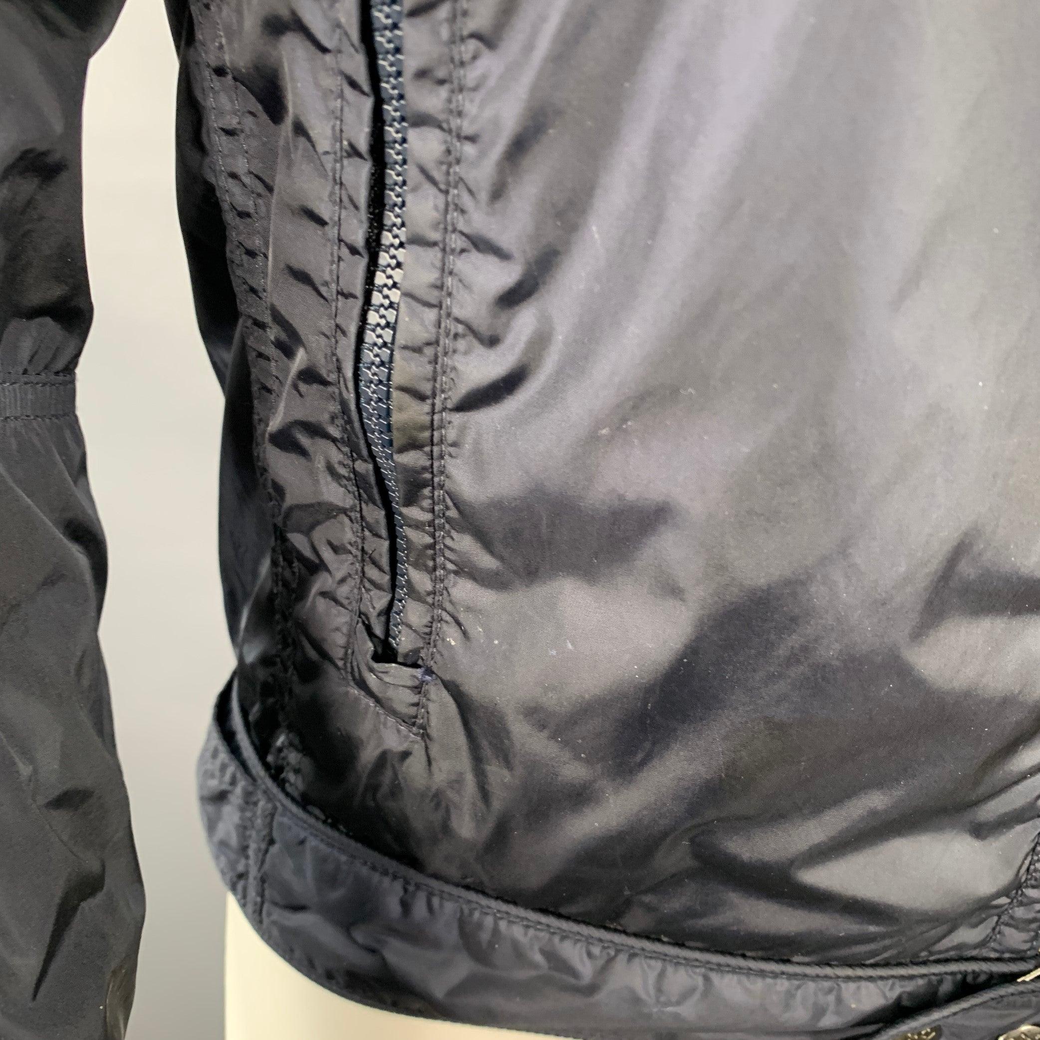 MONCLER Größe S Navy Polyamidmischung Zip Up Jacke im Angebot 2