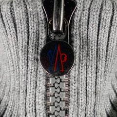 MONCLER Size XL Grey Knit Wool Acrylic Hooded Jacket