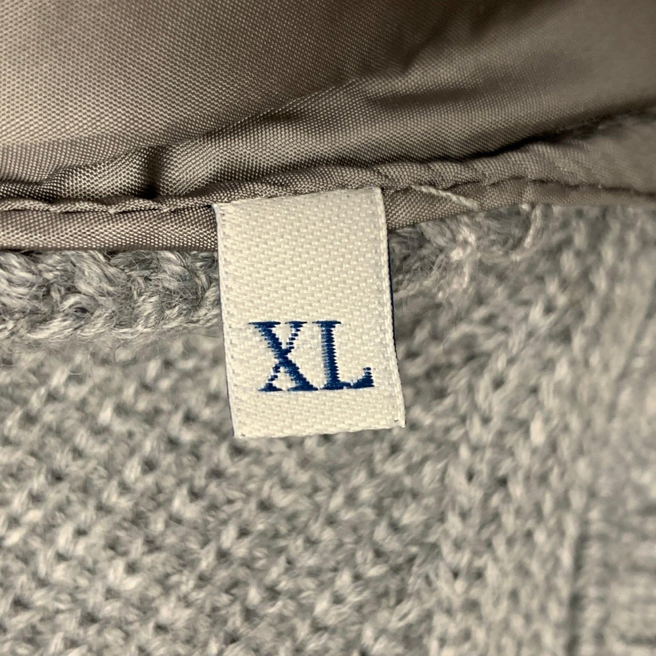 MONCLER Size XL Grey Knit Wool Acrylic Hooded Jacket For Sale 1