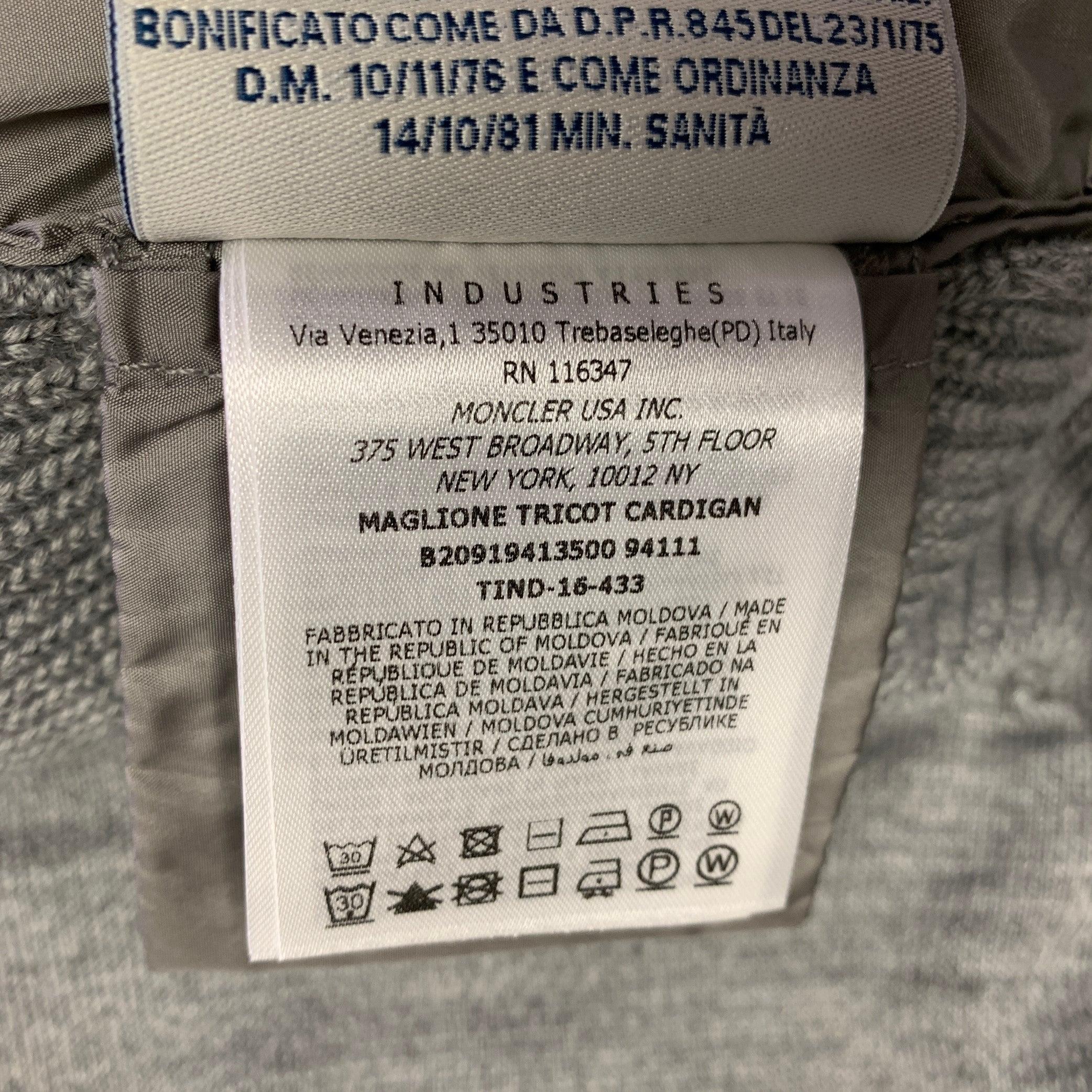 MONCLER Size XL Grey Knit Wool Acrylic Hooded Jacket 4