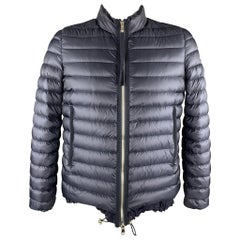 MONCLER Size XL Navy Quilted Goose Down High Neck Puffer Jacket