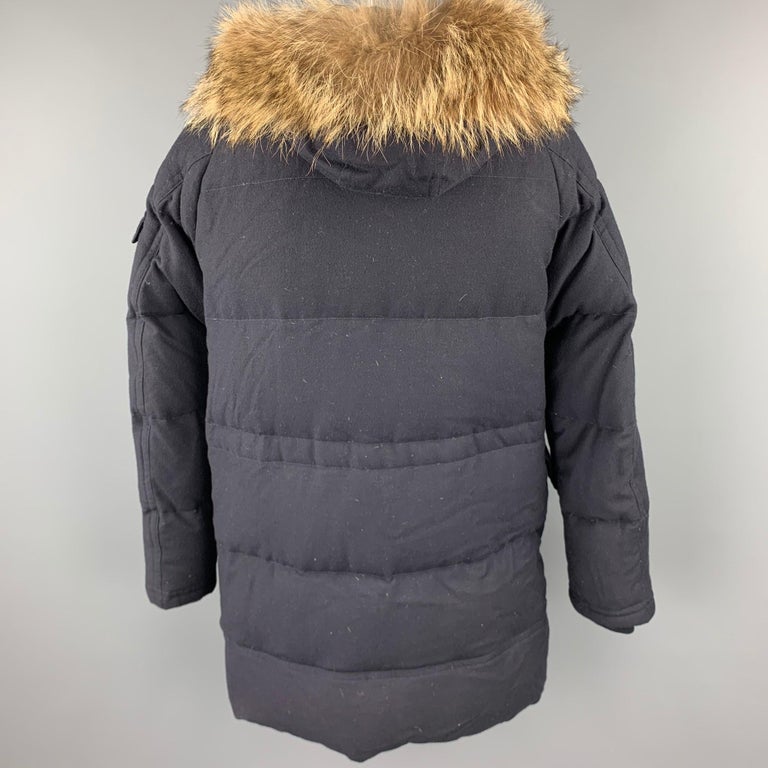 MONCLER Size XXL G32-003 Navy Quilted Wool Zip and Buttoned Hooded Parka  Coat at 1stDibs | moncler g32-003, g32-003 moncler, g32-003