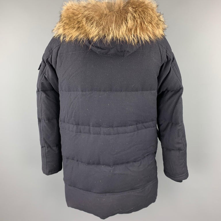 MONCLER Size XXL G32-003 Navy Quilted Wool Zip and Buttoned Hooded Parka  Coat at 1stDibs | moncler g32-003 classe 1, g32-003 moncler, g32003 moncler