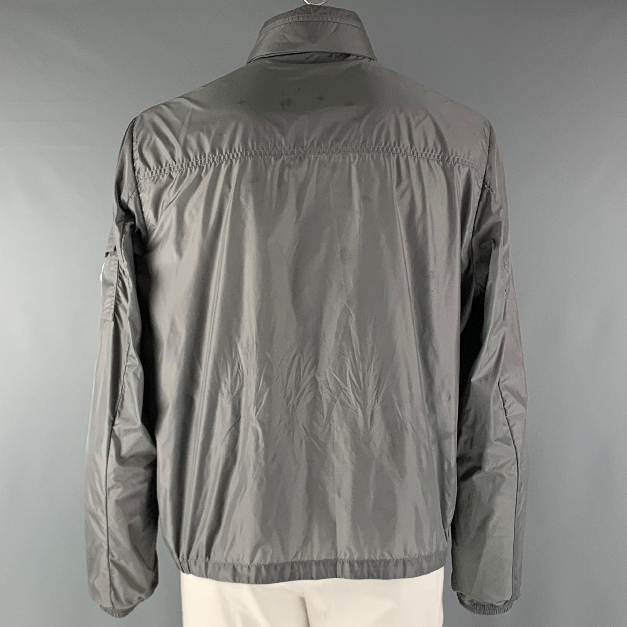 Men's MONCLER Size XXL Grey Nylon Windbreaker Jacket For Sale
