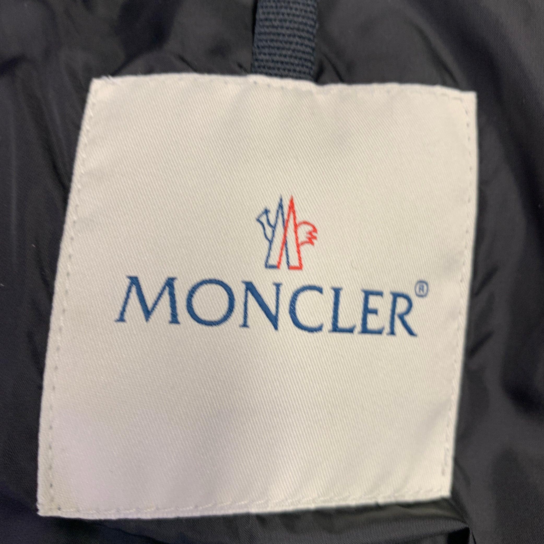 MONCLER Talla XXXL Gris Chaqueta acolchada de lana con cremallera en venta 1