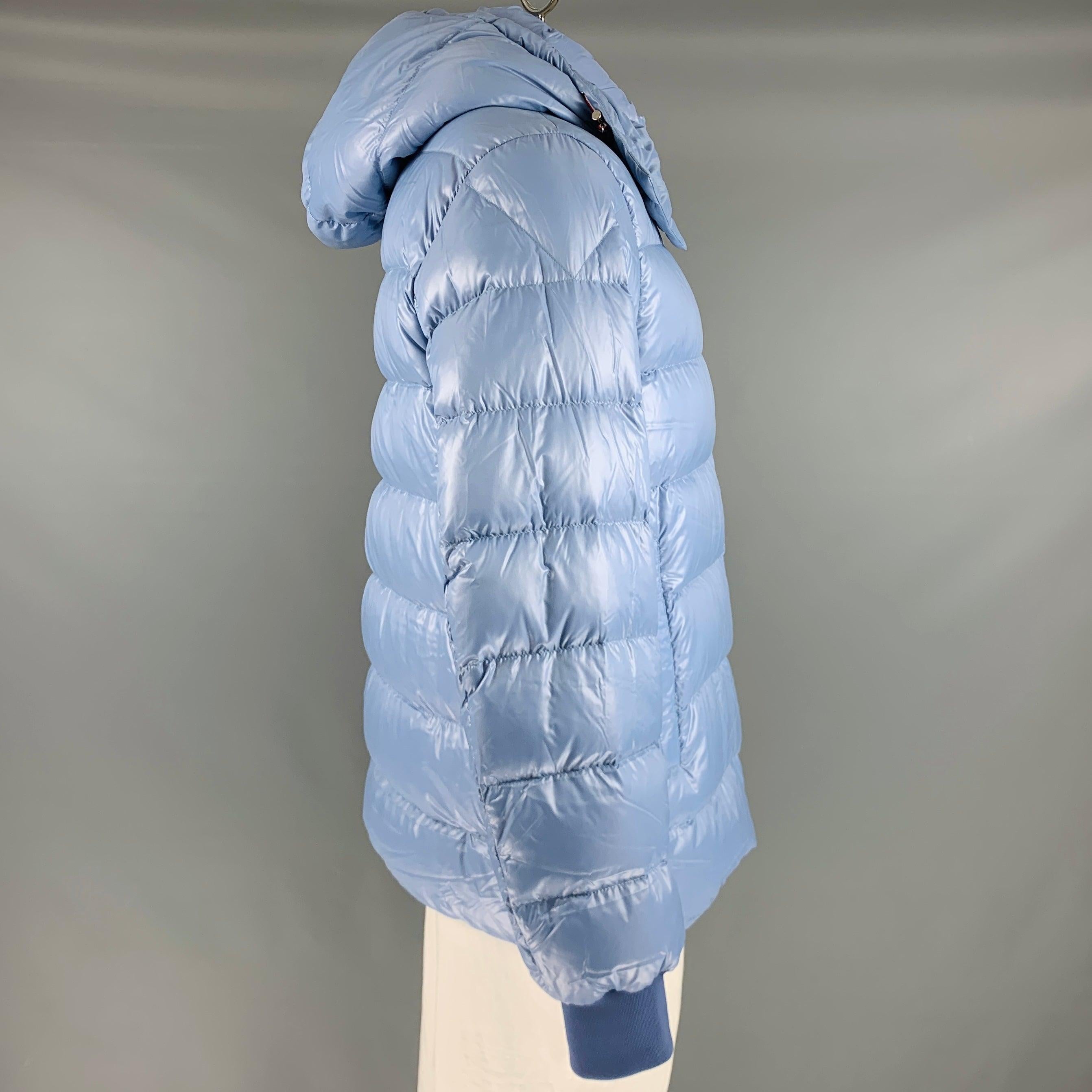 Men's MONCLER Size XXXL Light Blue Quilted Polyamide Zip Up Jacket For Sale