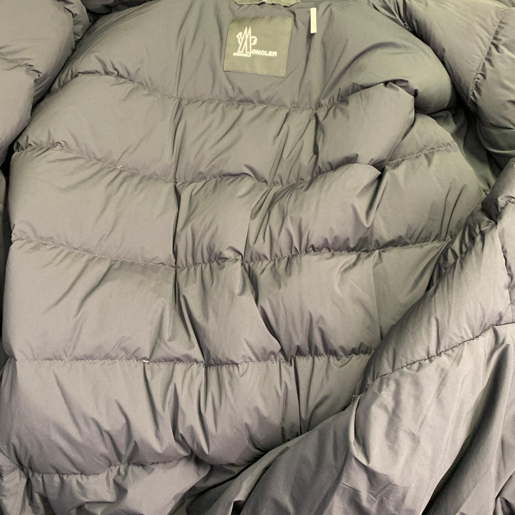 MONCLER Size XXXL Praz Black Nylon Blend Hooded Coat 6