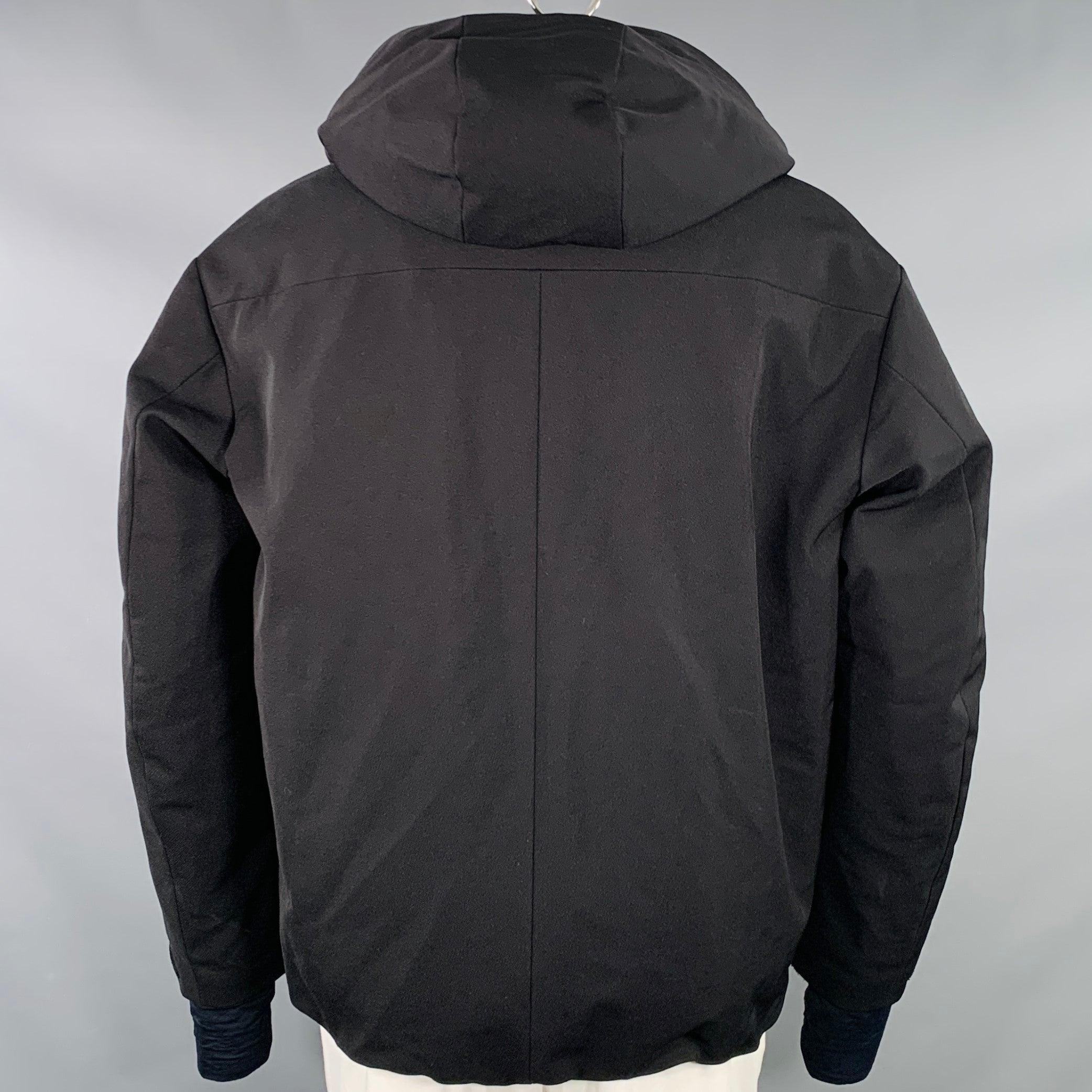 Men's MONCLER Size XXXL Praz Black Nylon Blend Hooded Coat