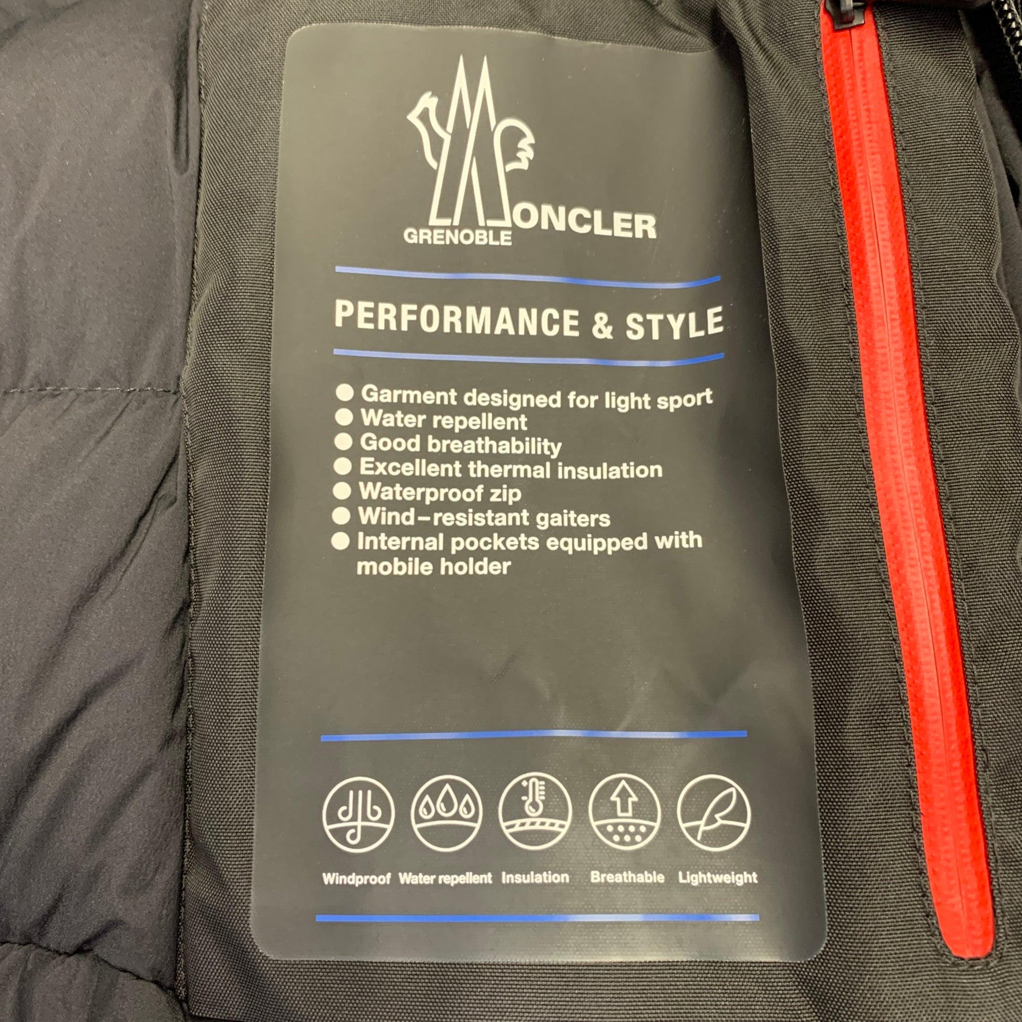 MONCLER Size XXXL Praz Black Nylon Blend Hooded Coat 4
