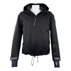 MONCLER Size XXXL Praz Black Nylon Blend Hooded Coat