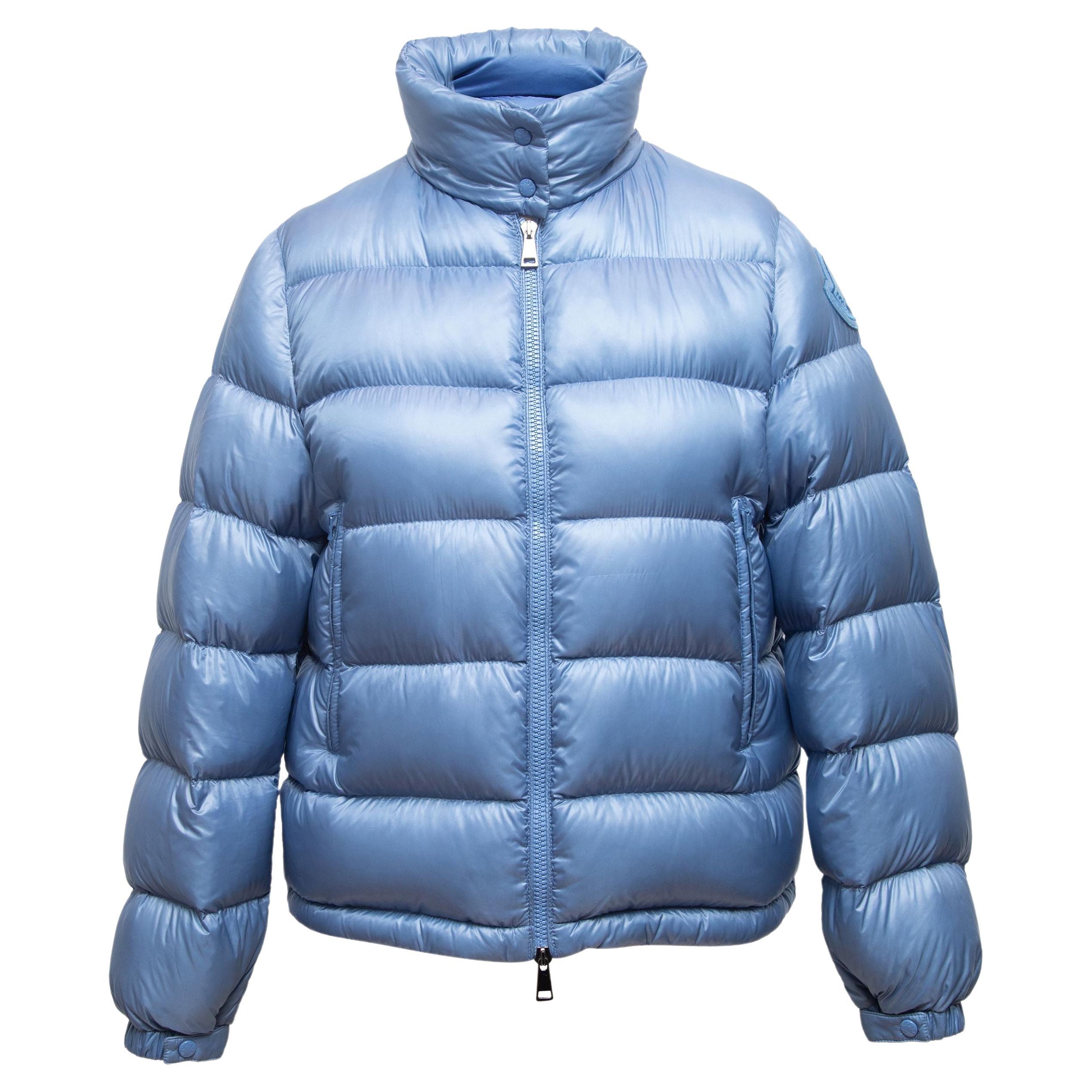 Moncler Sky Blue Down Puffer Jacket For Sale at 1stDibs
