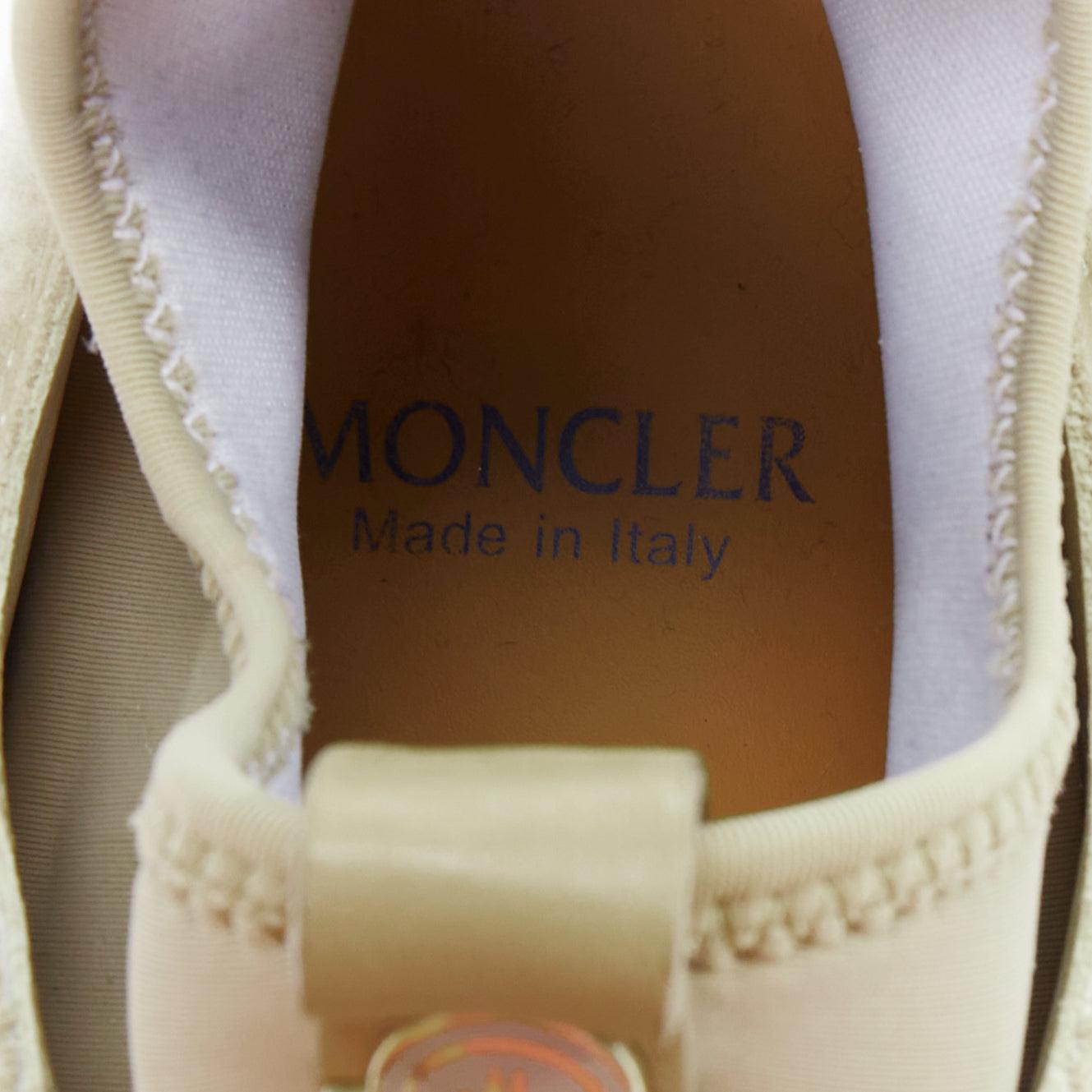 MONCLER piedra ante shearling paneles logo magic tape zapatillas EU38 en venta 4