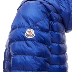 MONCLER Vidal Giubbotto Longue Saison blue goose down puffer jacket Sz 3 L