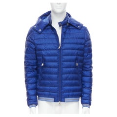 MONCLER Vidal Giubbotto Longue Saison Blaue Gänseblümchen-Pupferjacke Gr. 3 L