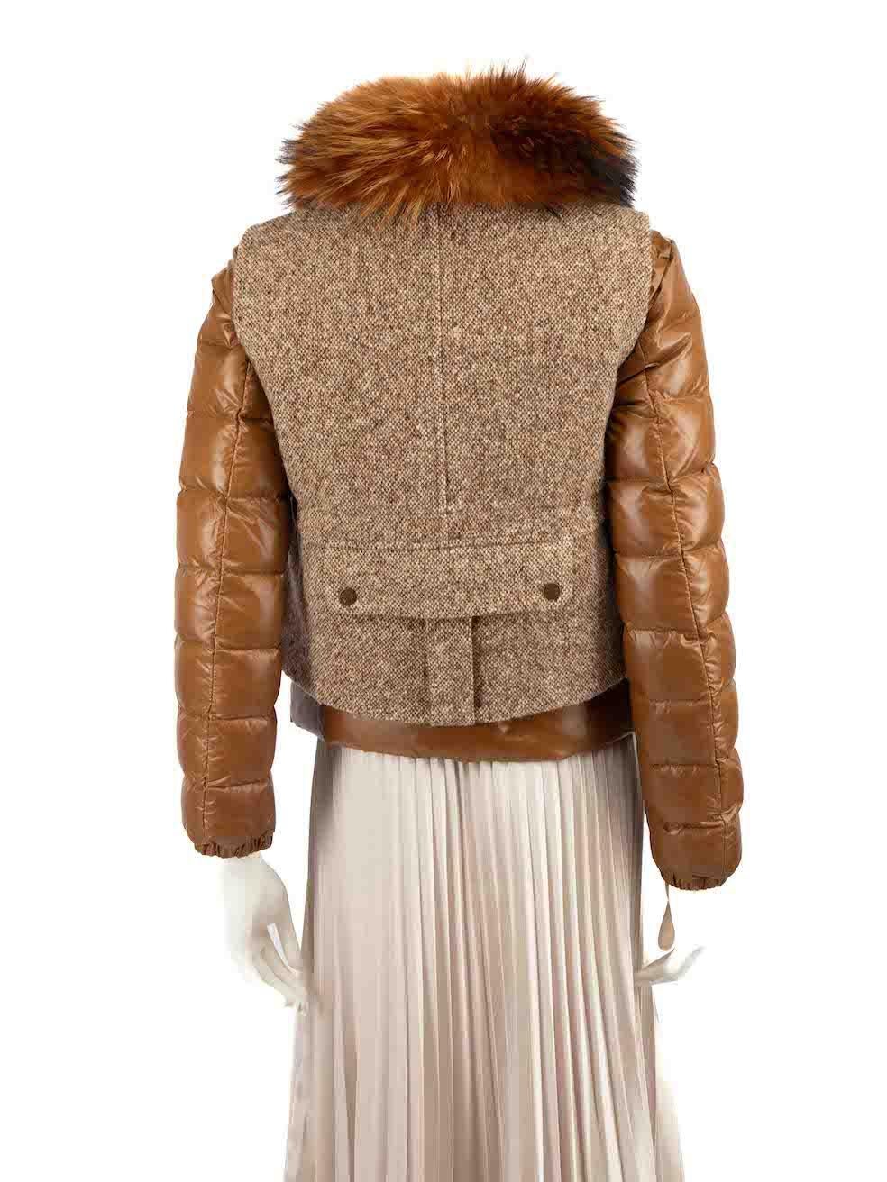 Moncler Vintage Brown Puffer With Vest Size S In Good Condition For Sale In London, GB
