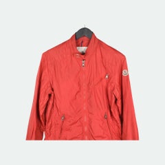Moncler Vintage Men's Red Polyamide Jacket Size 1 for Cold Weather