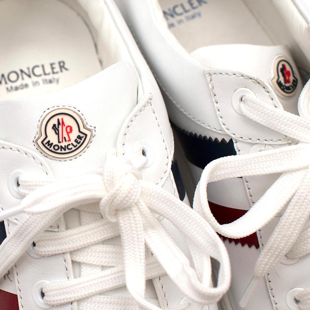 Moncler White Ariel Low-Top Leather Sneakers 38.5 1