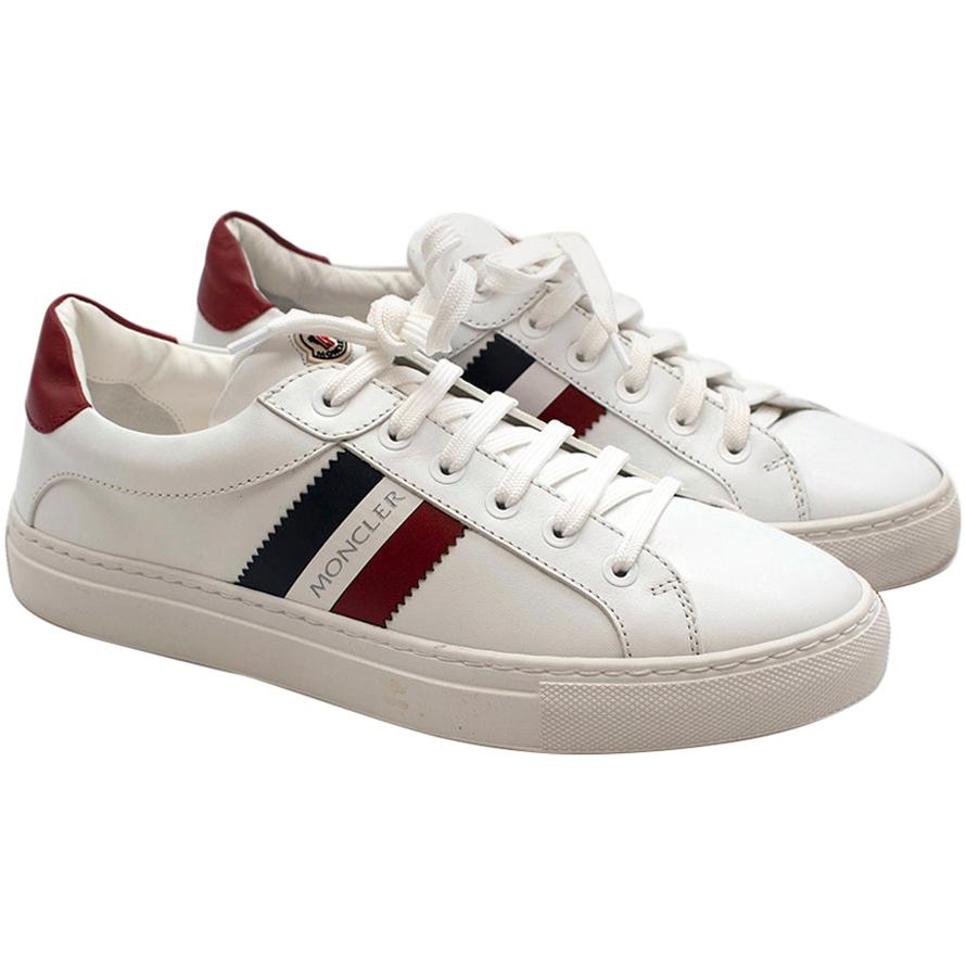 Moncler White Ariel Low-Top Leather Sneakers 38.5