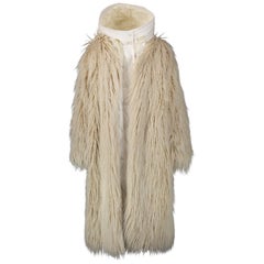 Moncler White Bouregreg Faux-shearling Overlay Quilted Coat - Taille 0