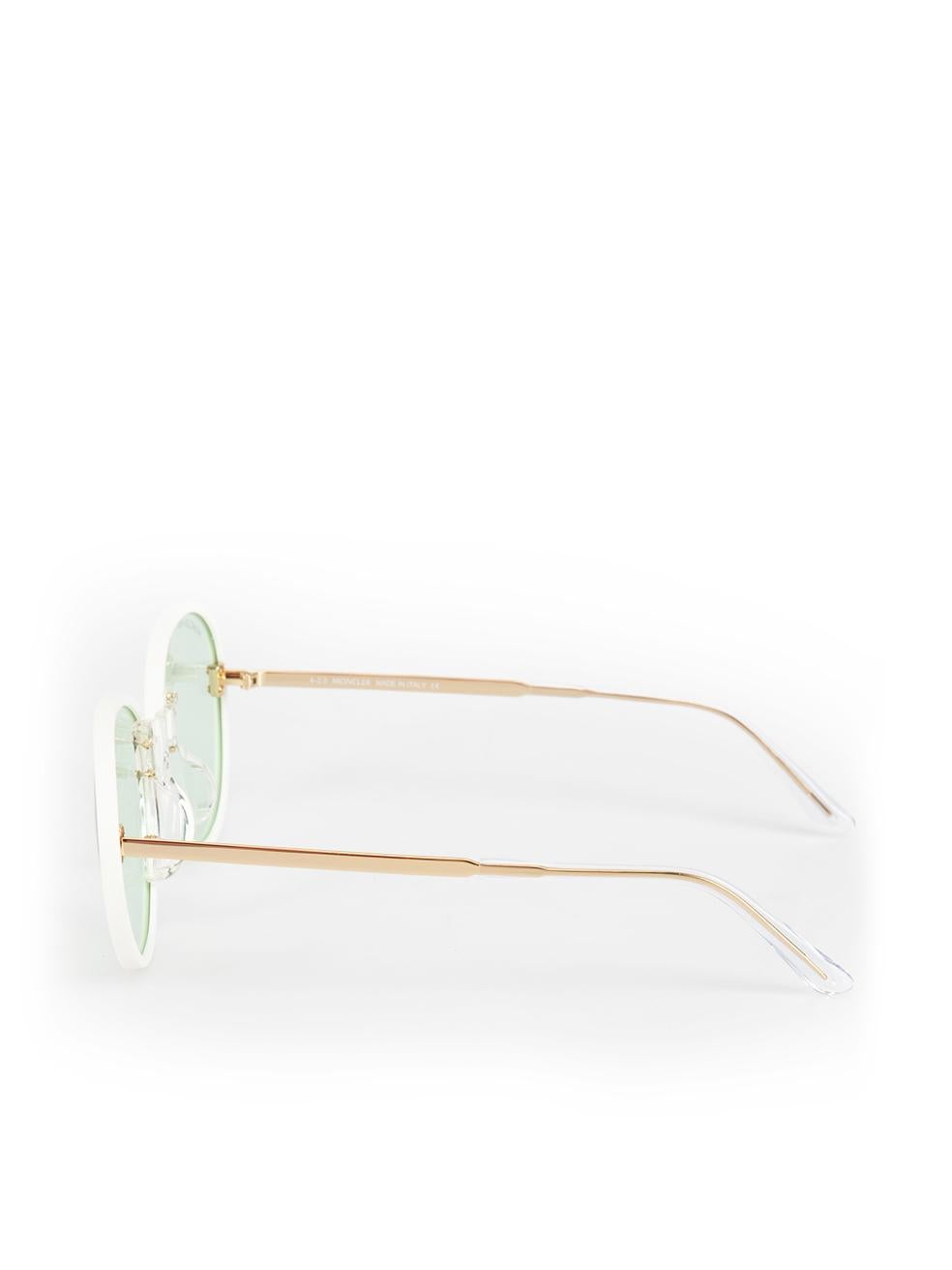 Women's Moncler White & Green Tinted Sunglasses