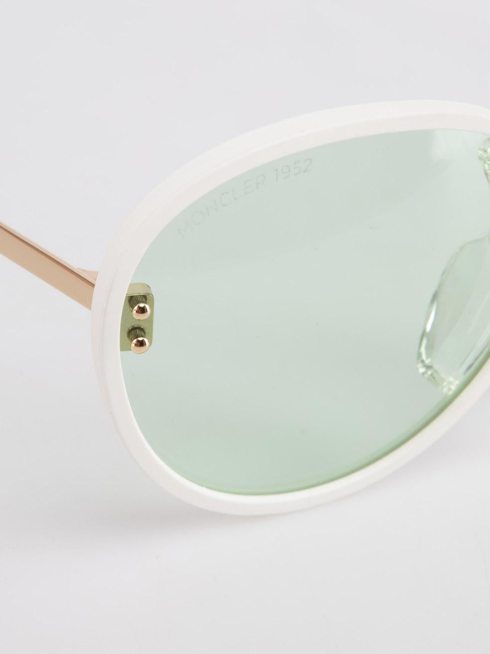 Moncler White & Green Tinted Sunglasses 1