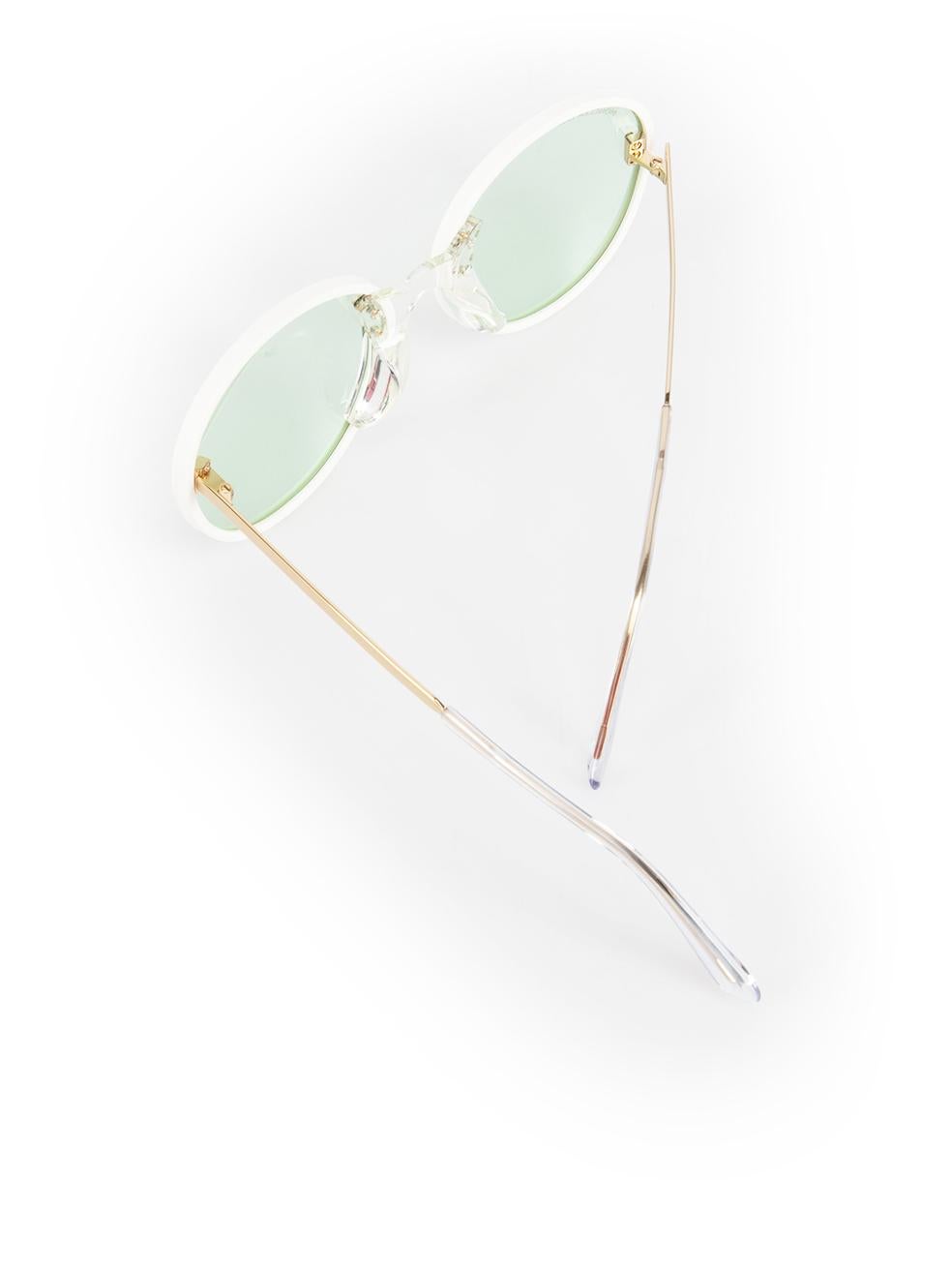 Moncler White & Green Tinted Sunglasses 2