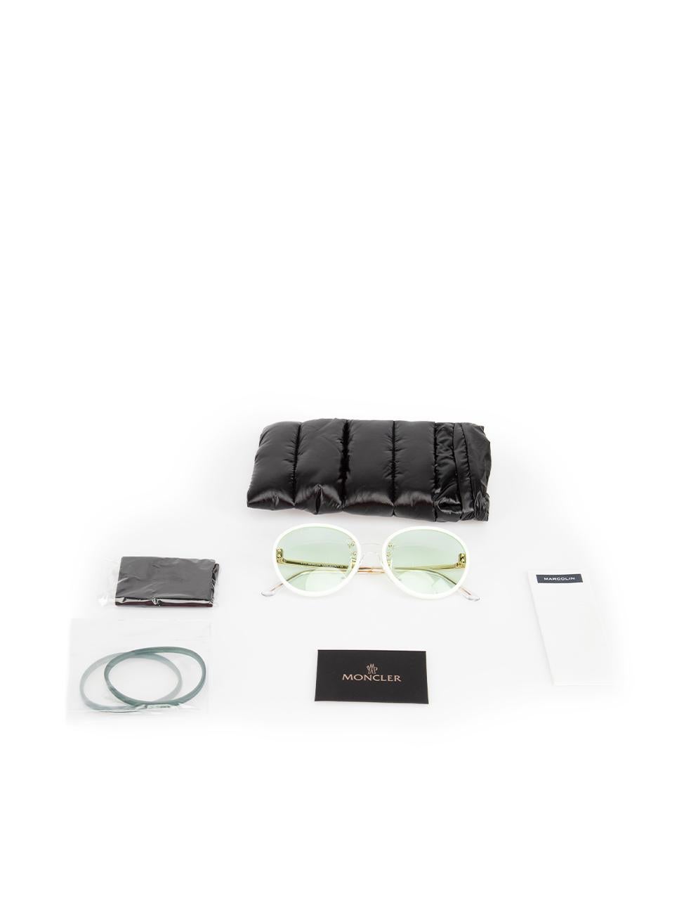 Moncler White & Green Tinted Sunglasses 3