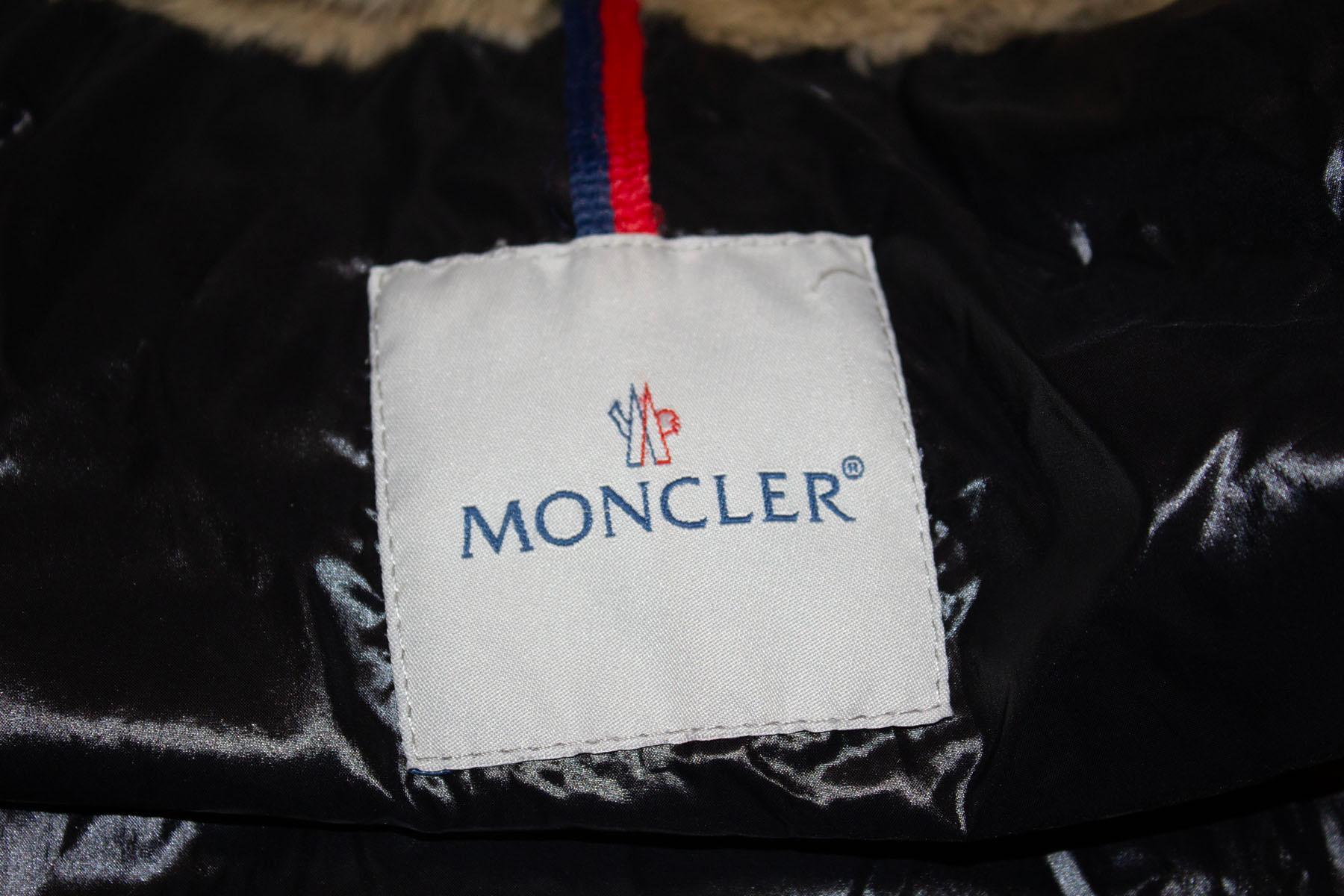 Moncler White Hooded Jacket with Fur trim For Sale 1