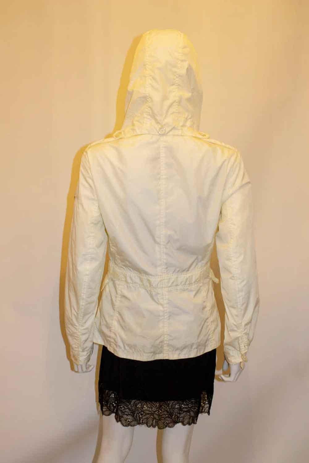 Moncler - Veste blanche avec capuche détachable Unisexe en vente