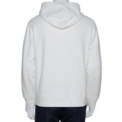 Moncler White Knit Genius X Craig Green Logo Print Hoodie L