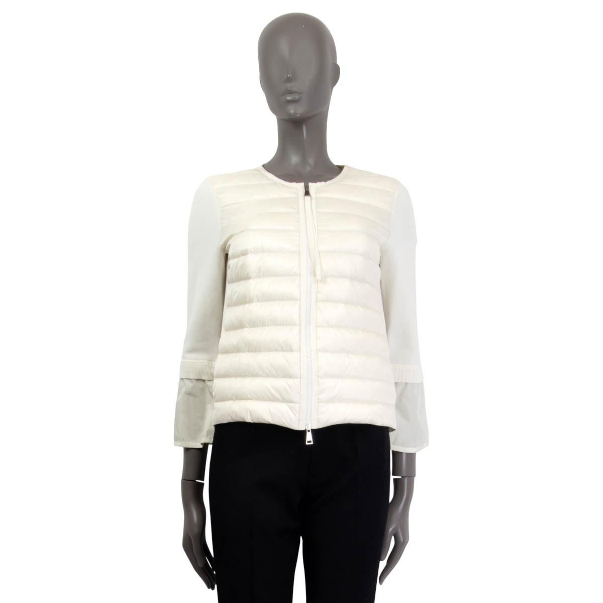 Gray MONCLER white PADDED FRONT cotton Tricot Knit ZIP Jacket S For Sale