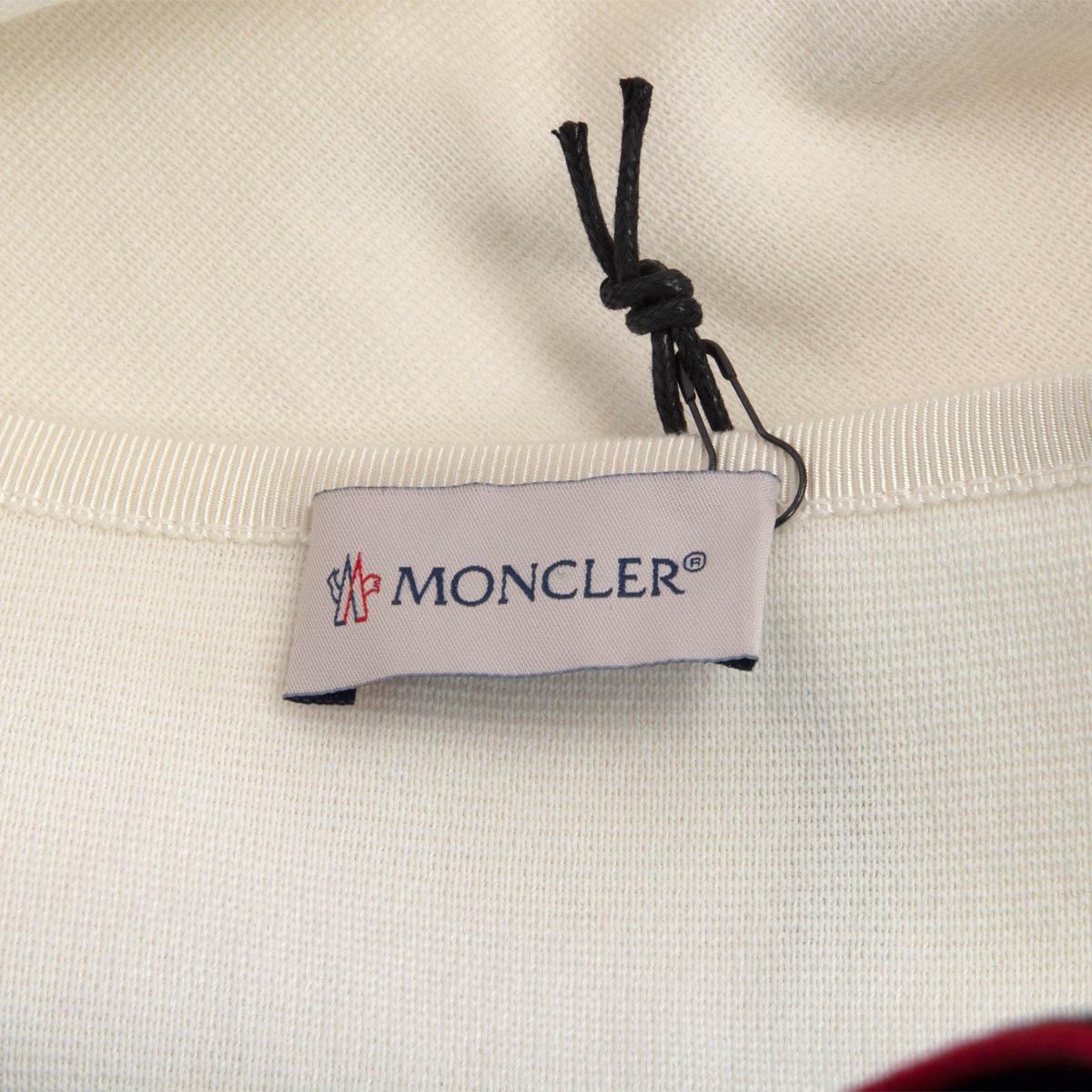 MONCLER - Veste en tricot tricot de coton blanc à double boutonnage « FRONT » S en vente 1