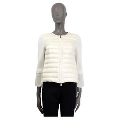 MONCLER white PADDED FRONT cotton Tricot Knit ZIP Jacket S