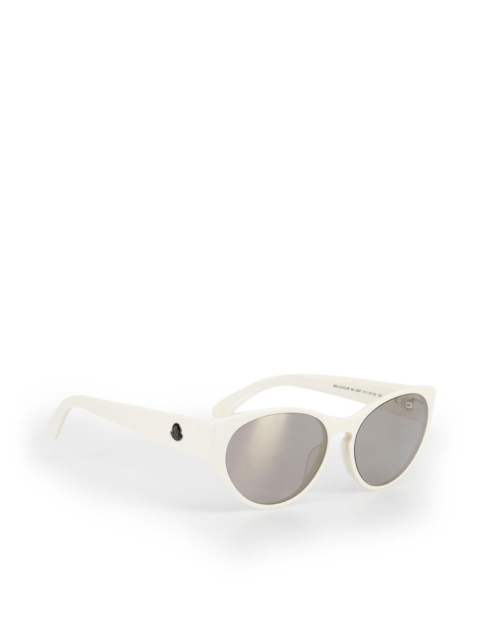 Gray Moncler White Round Bellejour Sunglasses