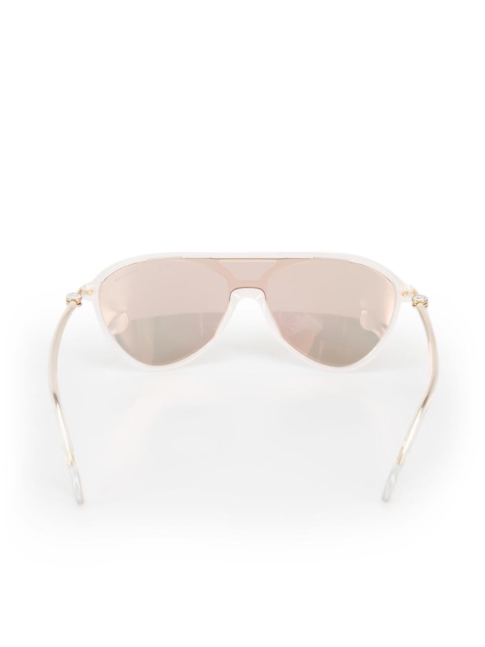 Women's Moncler White Transparent Mirrored Sunglasses