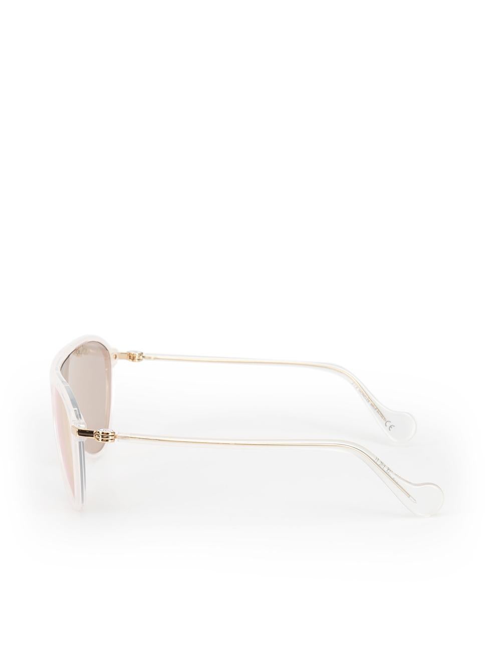 Moncler White Transparent Mirrored Sunglasses 1