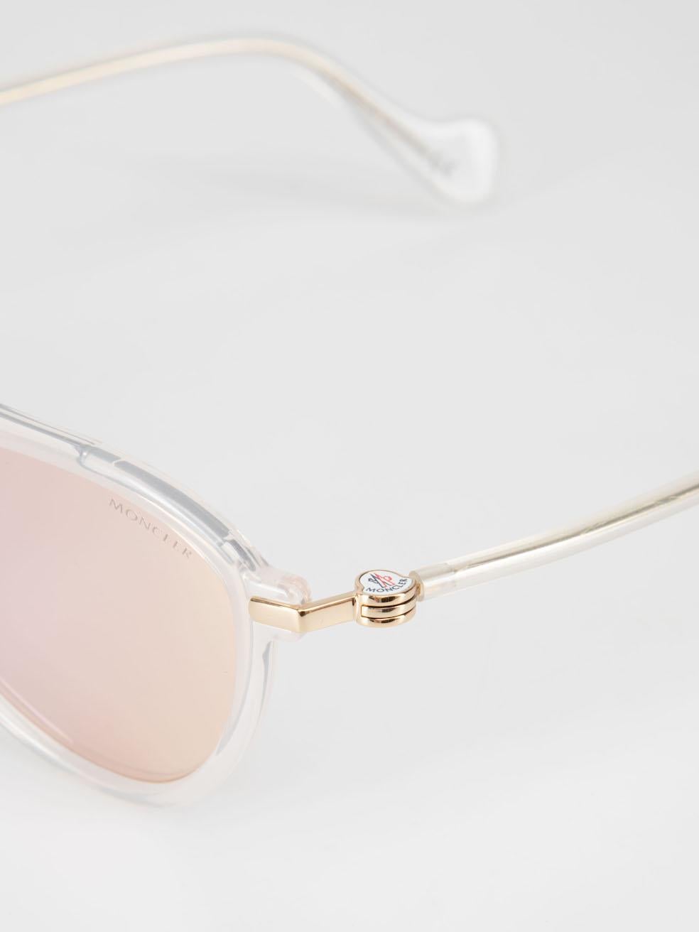 Moncler White Transparent Mirrored Sunglasses 3