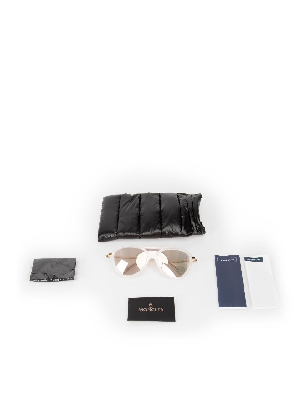 Moncler White Transparent Mirrored Sunglasses 4