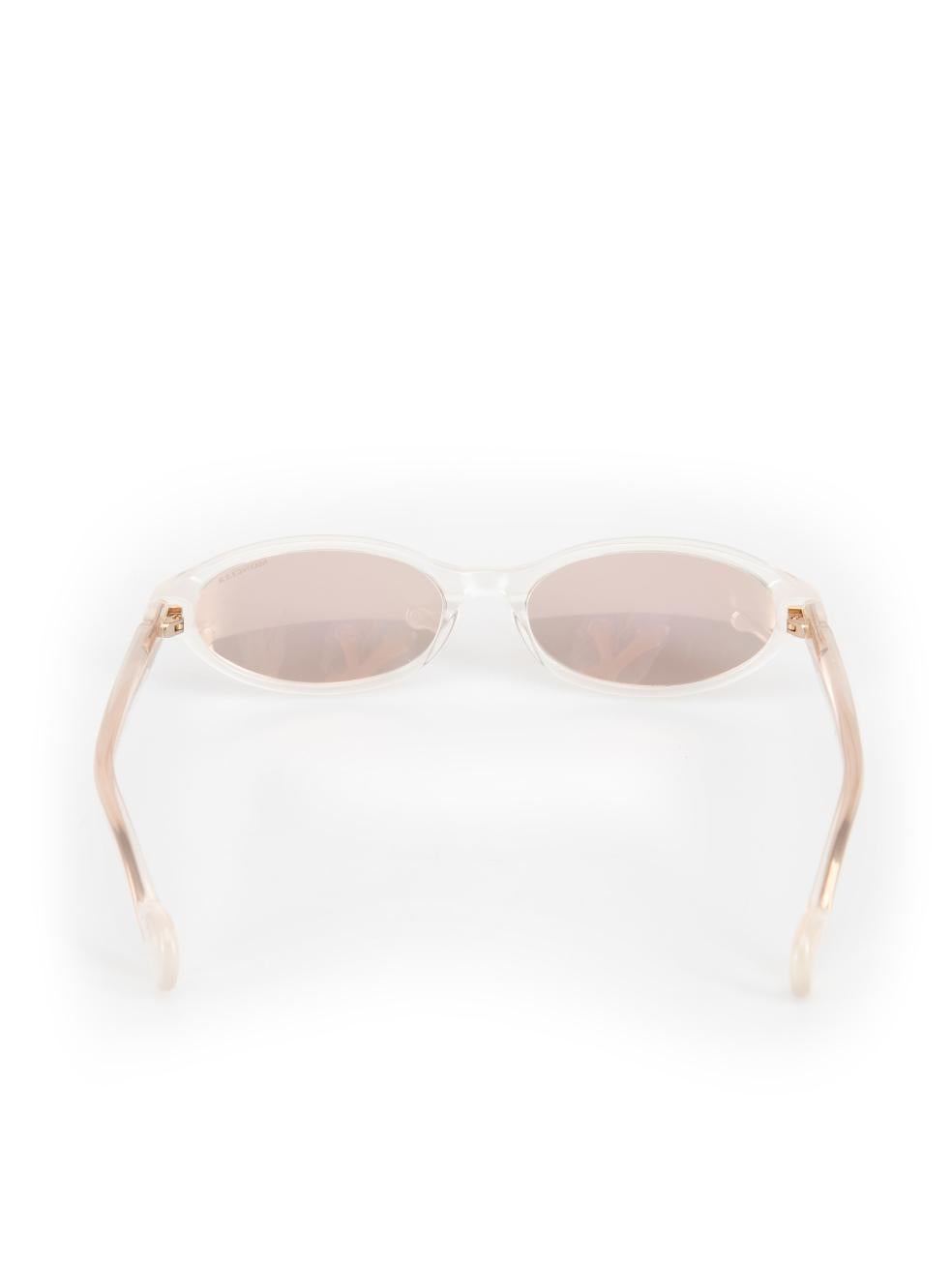 Women's Moncler White Transparent Oval Sunglasses