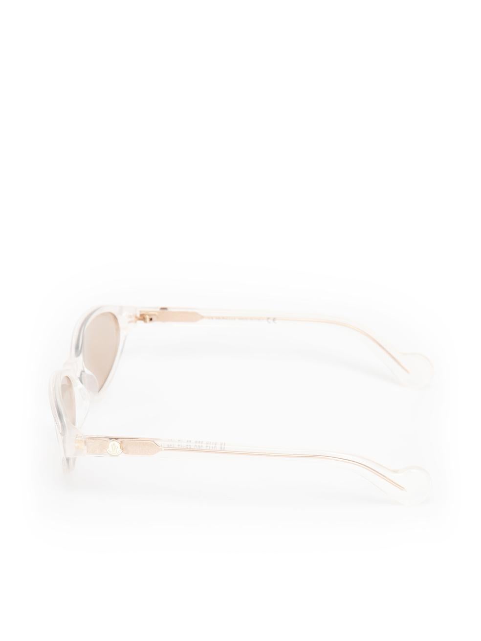 Moncler White Transparent Oval Sunglasses 1