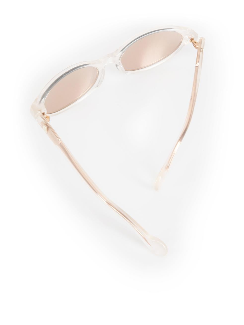 Moncler White Transparent Oval Sunglasses 2