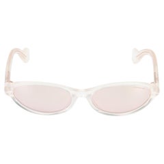 Moncler White Transparent Oval Sunglasses