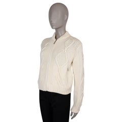 Moncler, giacca in lana bianca 2022 PADDED CABLE KNIT BOMBER XS