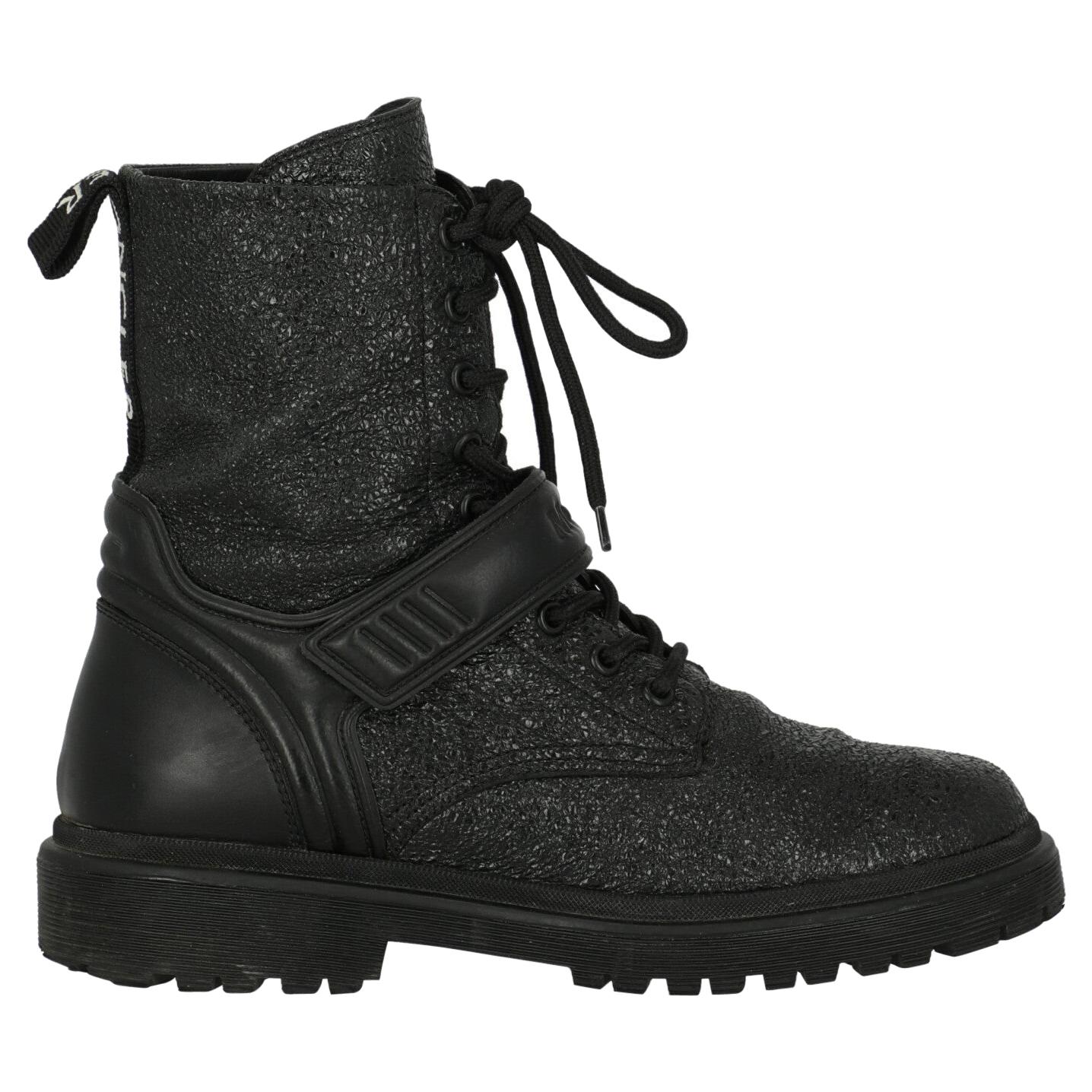 Moncler  Women   Ankle boots  Black Leather EU 38