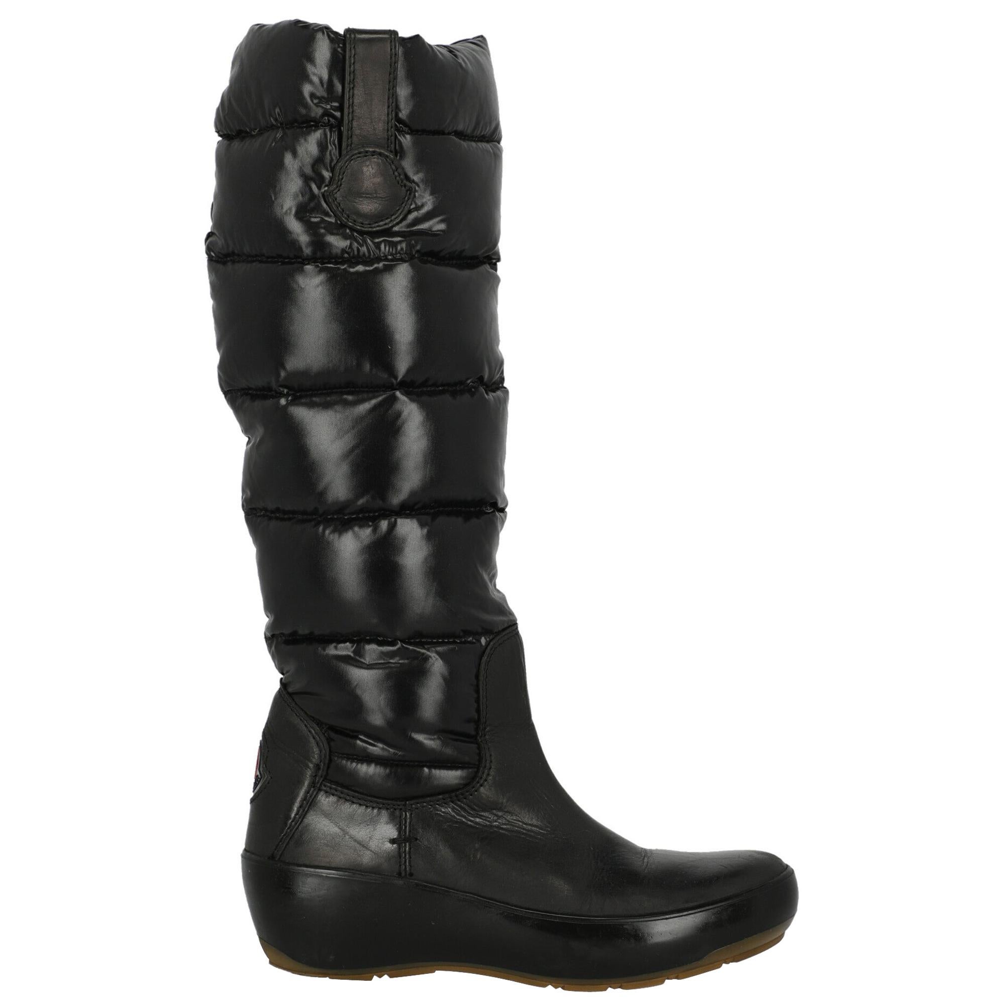 Moncler  Women   Boots  Black Synthetic Fibers EU 36 For Sale