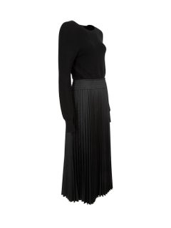 Moncler Women's Black Knit Pleated Midi Dress