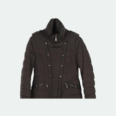 Moncler Daunenmantel für Damen, Größe 3, Dunkelkhaki, Oberbekleidung aus Polyamid