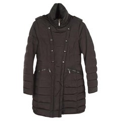 Moncler Daunenmantel für Damen, Größe 3, Dunkelkhaki, Oberbekleidung aus Polyamid