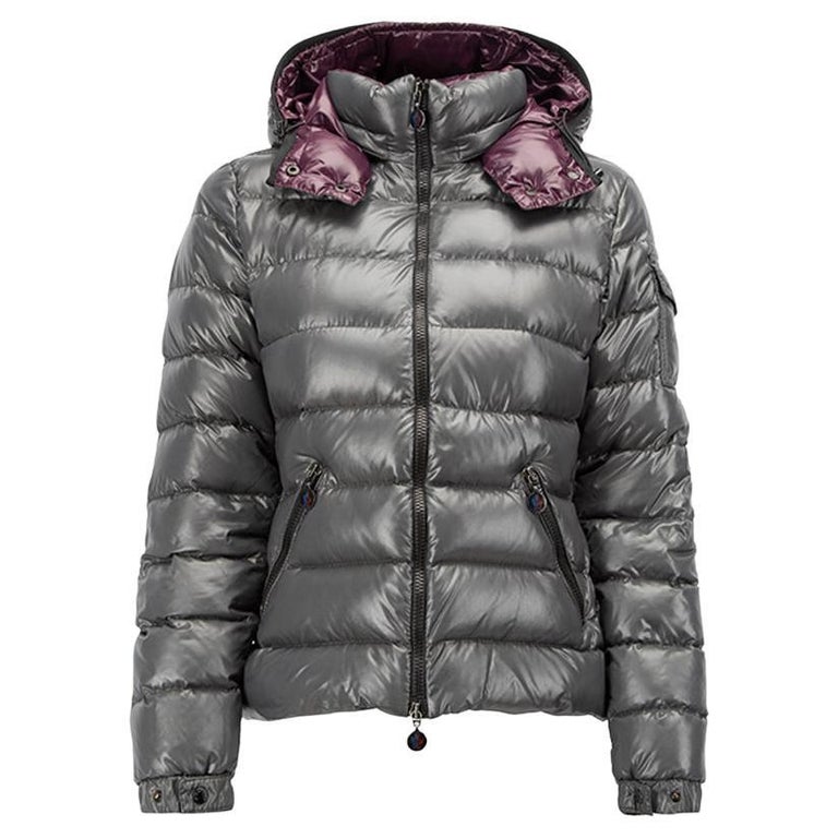 Moncler Women's Grey Bady Giubotto Puffer Jacket For Sale at 1stDibs