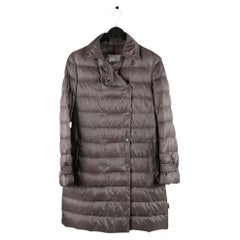 Moncler Damen-Daunenjacke „Contemporary“ in Grau-Braun, lang, Größe M/L